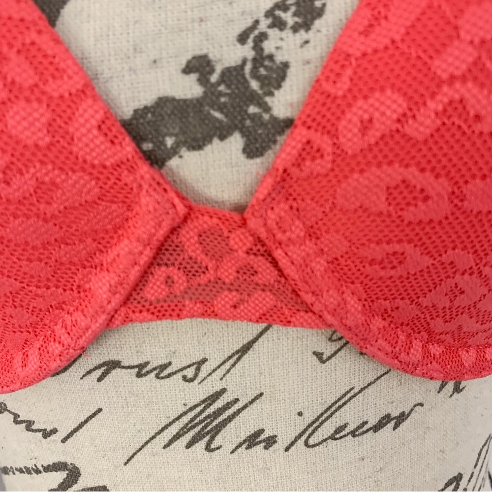 Victoria’s Secret PINK Wear Everywhere Lightly Lined T-Shirt Bra Coral 34C - Picture 2 of 9